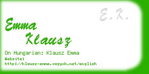 emma klausz business card